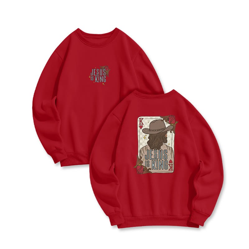 Jesus Is King Western Print Sweatshirt - Red - US16-18(2XL) - image 9