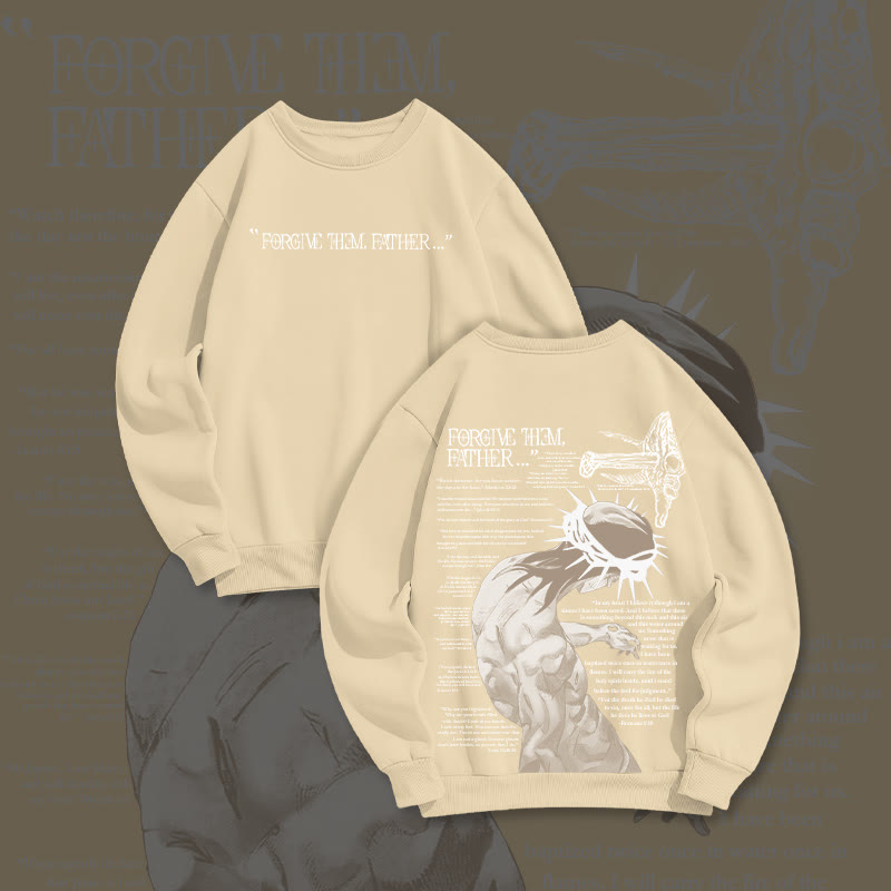 Unisex Reflective Crown Of Thorns Print Round Neck Sweatshirt