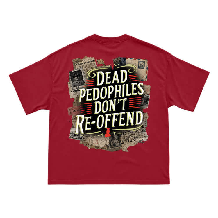 Old Paper Collage Back Design Streetwear T-Shirt - Red - US16-18(2XL) - image 15