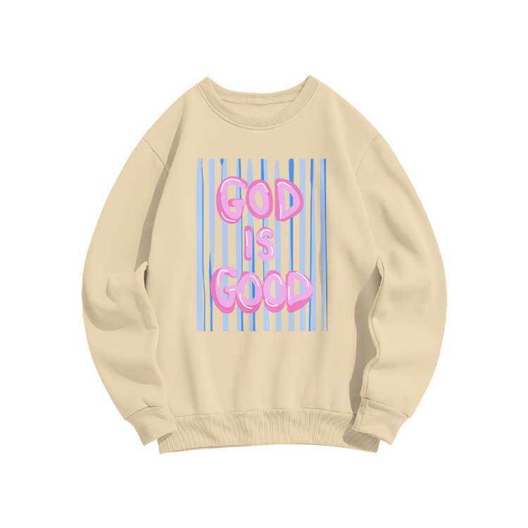 God Is God Oil Painting Print Sweatshirt - Apricot - US16-18(2XL) - image 4