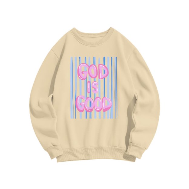 God Is God Oil Painting Print Sweatshirt - Apricot - US16-18(2XL) - image 4