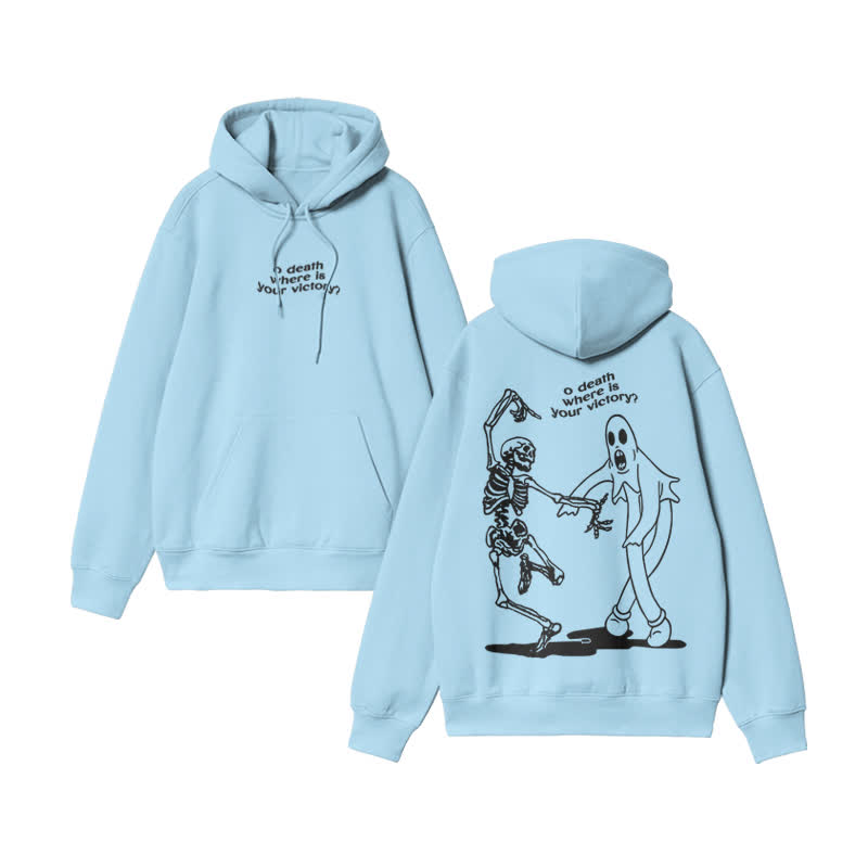 Unisex O Death Where Is Your Victory Print hoodie - Blue - US16-18(2XL) - image 7