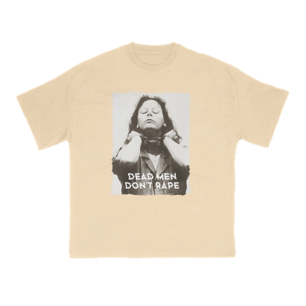Dead Men Don't Rape Print T-shirt - Apricot - US16-18(2XL) - image 5
