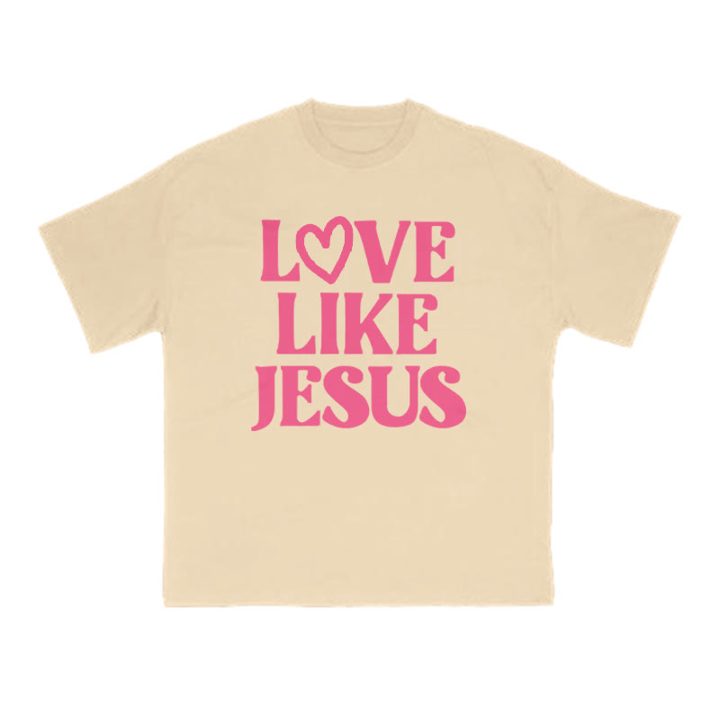 Love Like Jesus Valentine's Day Print T-shirt - Apricot - US16-18(2XL) - image 6