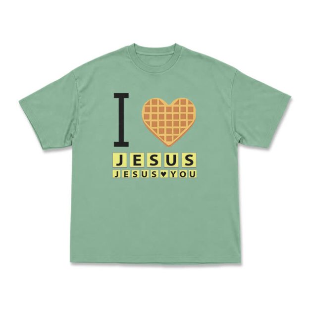 I Heart Jesus Graphic Casual Crew Neck T Shirt - Light Green - US16-18(2XL) - image 12