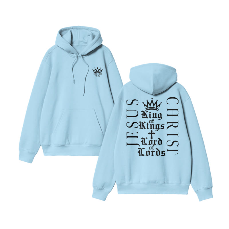 Unisex Jesus Christ King Of Kings Lord Of Lords Print Hoodie - Blue - US16-18(2XL) - image 8