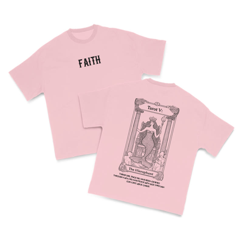 Faith Tarot The Hierophant Print T-shirt - Pink - US16-18(2XL) - image 12