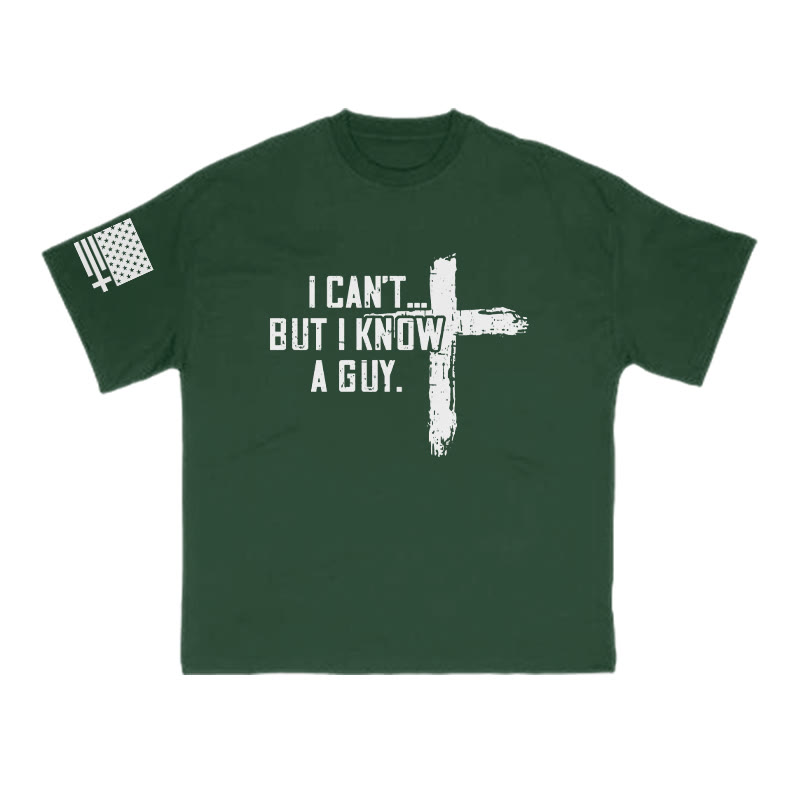I Can't But I Know A Guy Cross Print T-shirt - Green - US16-18(2XL) - image 7