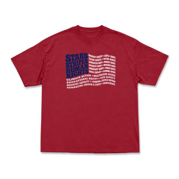 Statement Stars Stripes Human Rights Graphic T-Shirt - Red - US16-18(2XL) - image 13