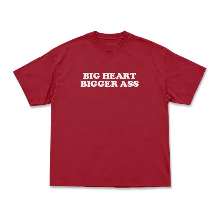 Big Heart Bigger Ass Oversized Crew Neck T Shirt - Red - US16-18(2XL) - image 10