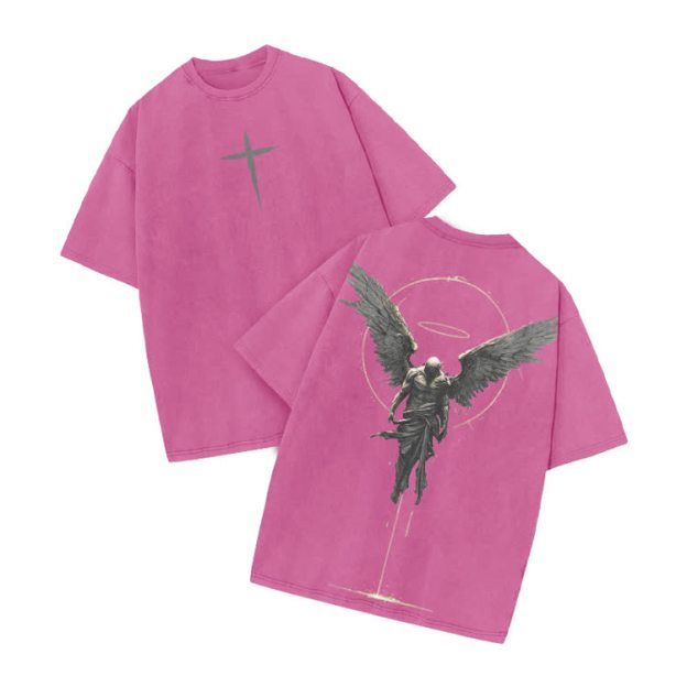 Vintage Angel Halo Graphic Print Acid Washed T-shirt - image 4