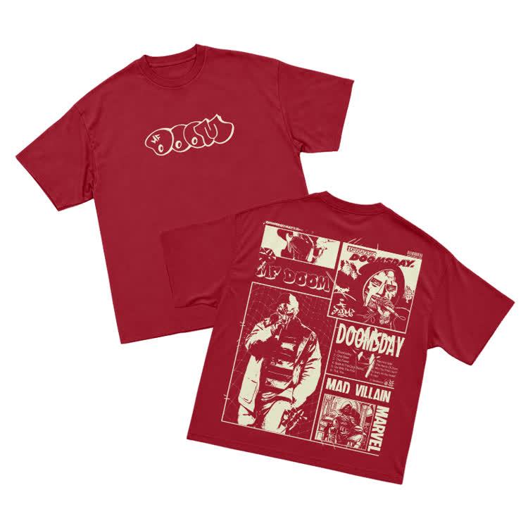 Vintage Streetwear Comic Panel Graphic Print T-Shirt - Red - US16-18(2XL) - image 12