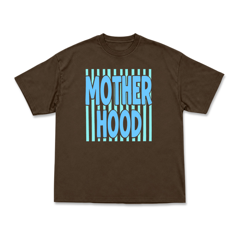 Streetwear Motherhood Round Neck Graphic Print T-Shirt - Coffee - US16-18(2XL) - image 12