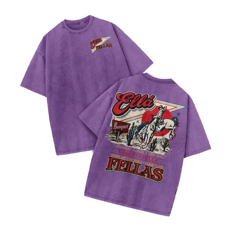 Vintage Western Rider Graphic Print Acid Washed T-shirt - Purple - US20-22(3XL) - image 9