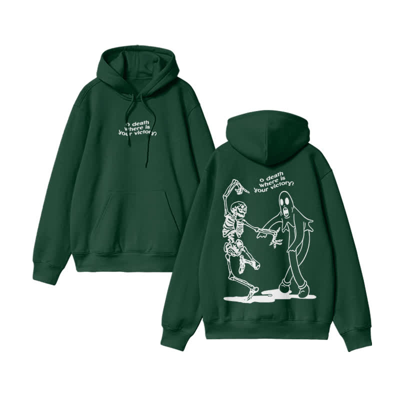 Unisex O Death Where Is Your Victory Print hoodie - Green - US16-18(2XL) - image 6