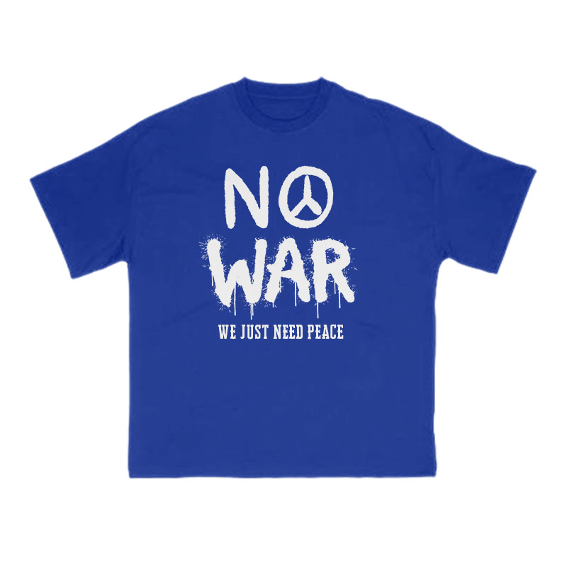 No War We Just Need Peace Print T-shirt - Blue - US16-18(2XL) - image 7