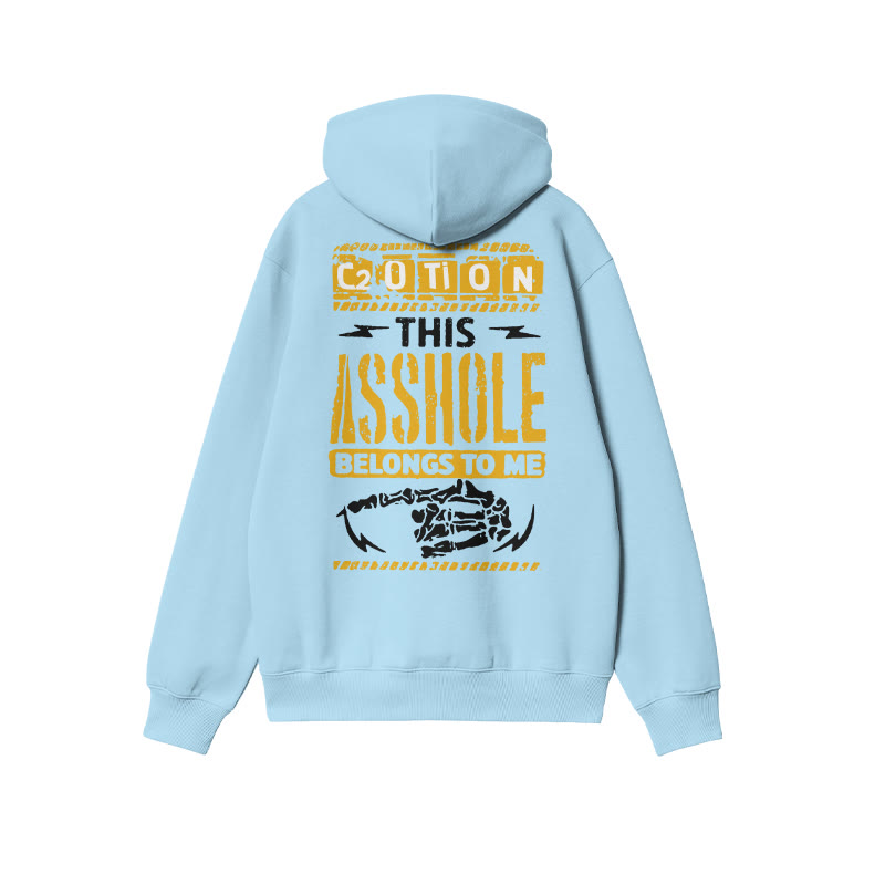 Unisex This A**hole Belongs Me Print Hoodie - Light Blue - 2XL - image 8