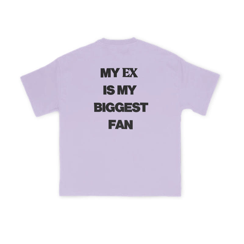 My EX Is My Biggest Fan Print T-shirt - Purple - US16-18(2XL) - image 7