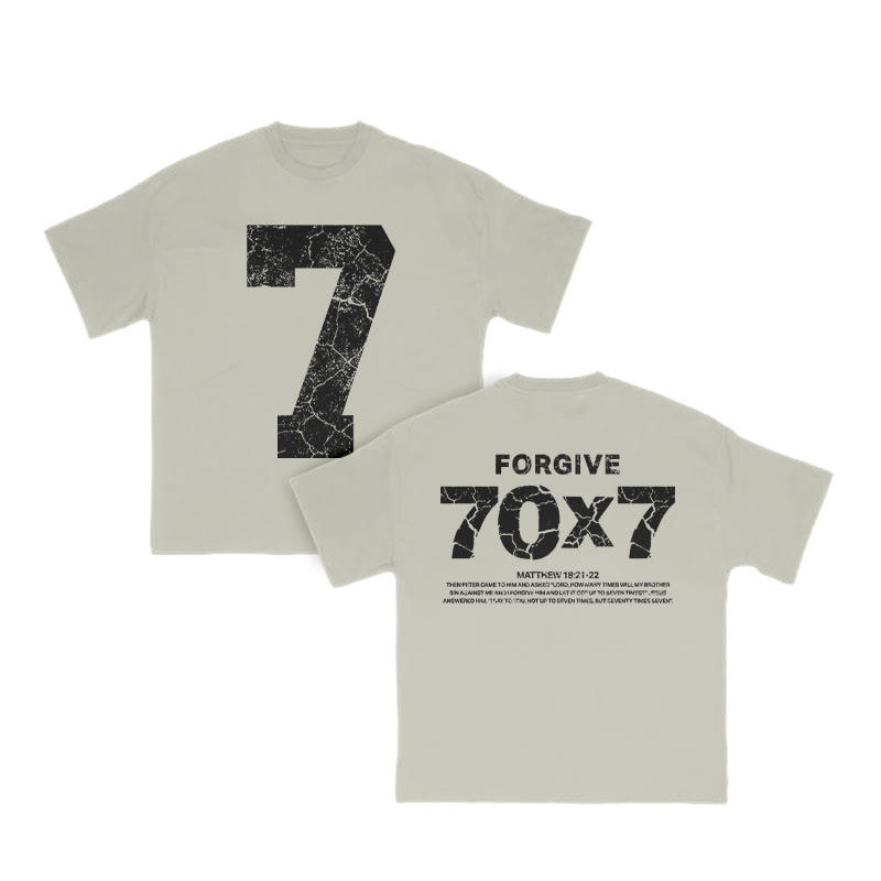 Forgive Matthew 18:21-22 Print T-shirt - Warm Grey - US16-18(2XL) - image 5