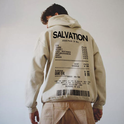 Jesus Paid It All Salvation Receipt Print Hoodie