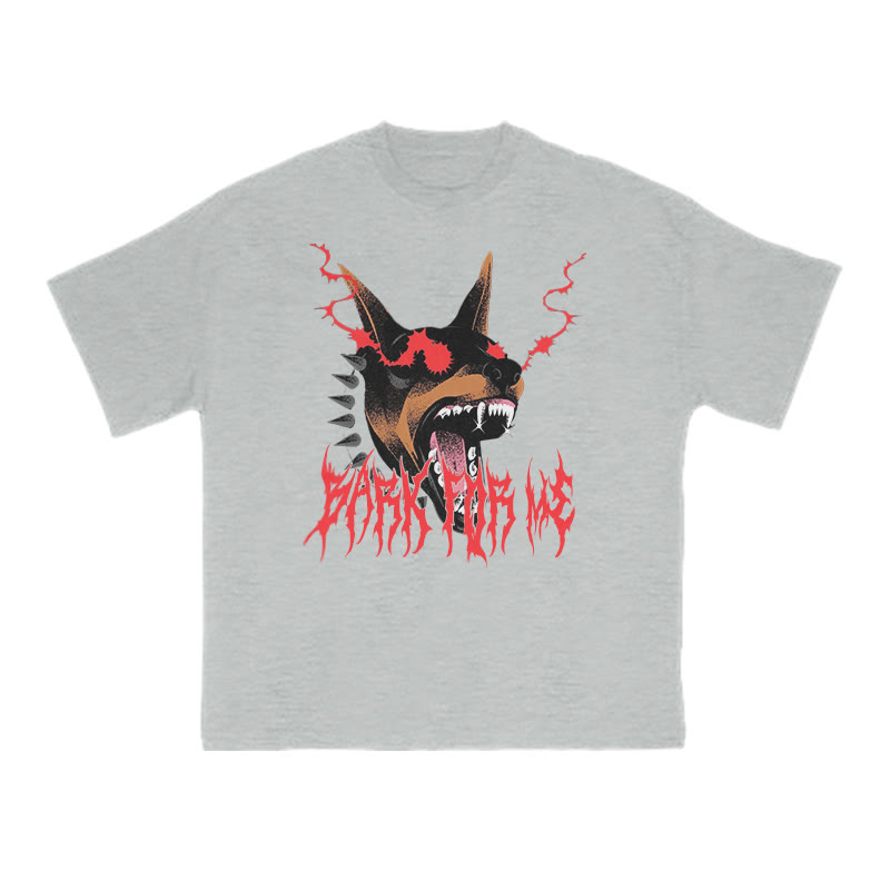 Bark For Me Snarling Doberman Print T-shirt - Grey - US16-18(2XL) - image 3