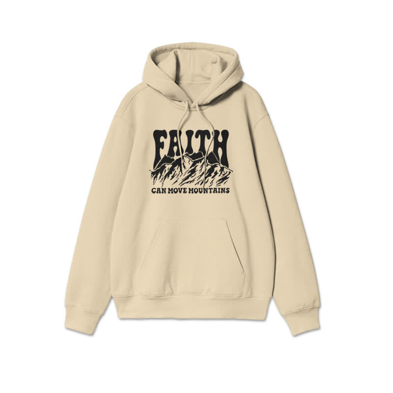 Unisex Faith Can Move Mountains Print Hoodie - Apricot - 2XL - image 4