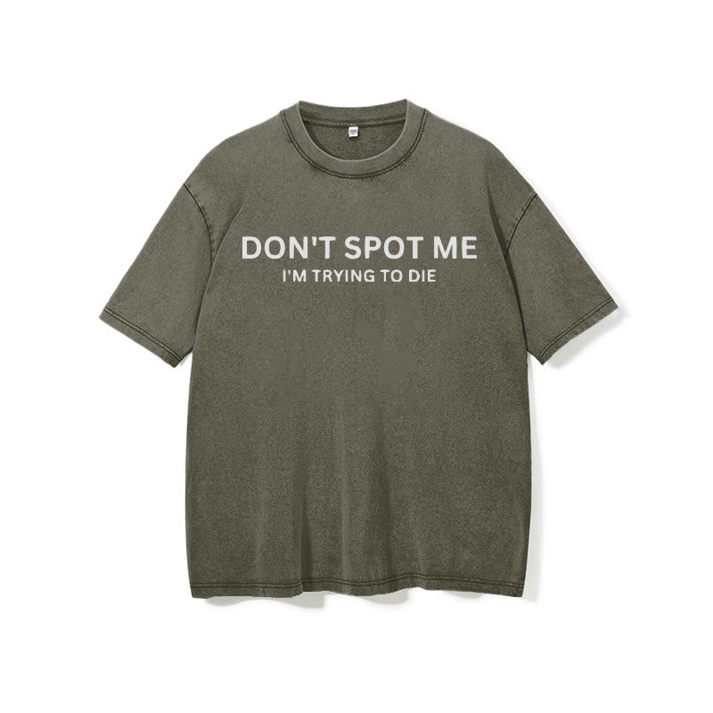 100% Cotton Don't Spot Me Printed Washed Gym T-shirt - image 8