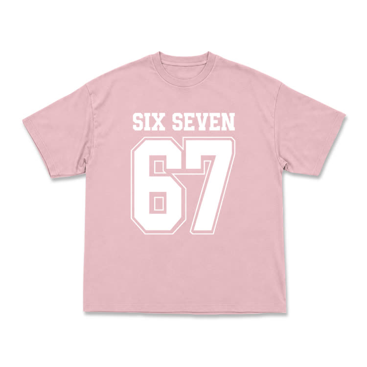 Casual SIX SEVEN 67 Graphic Short Sleeve T-Shirt - Pink - US16-18(2XL) - image 7