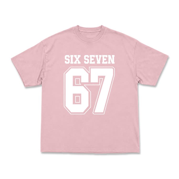 Casual SIX SEVEN 67 Graphic Short Sleeve T-Shirt - Pink - US16-18(2XL) - image 7
