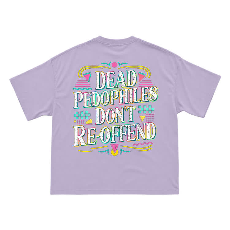 Provocative Slogan Back Print Streetwear T-Shirt - Purple - US16-18(2XL) - image 13