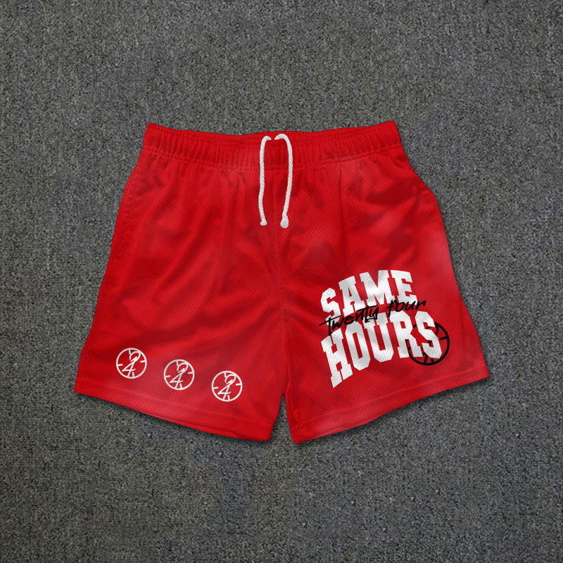 Streetwear Same 24 Hours Print Mesh Shorts