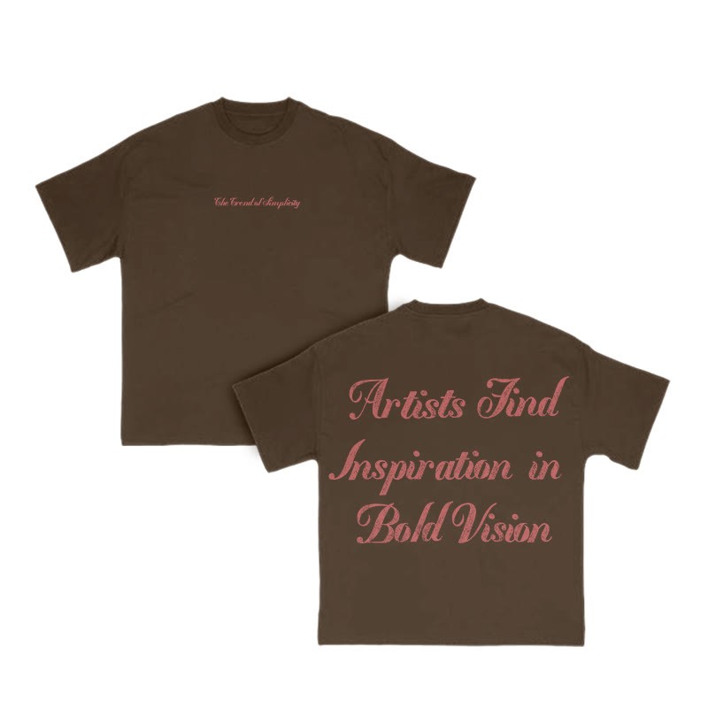 Unisex Artists Find Inspiration In Bold Vision Print T-shirt - Coffee - US16-18(2XL) - image 8