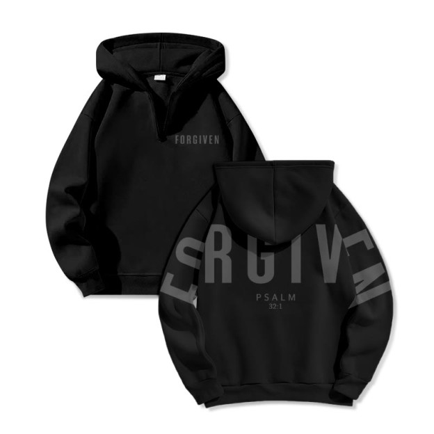 Forgiven Psalm 32:1 Print Half Zip Hoodie - image 6