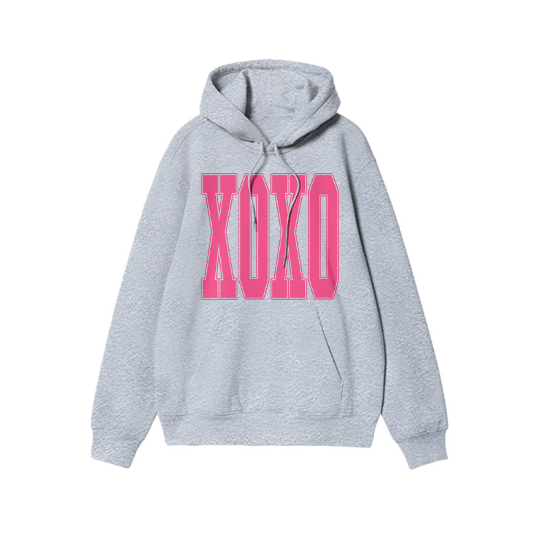 Xoxo Valentine's Day Print Hoodie - Grey - US16-18(2XL) - image 4