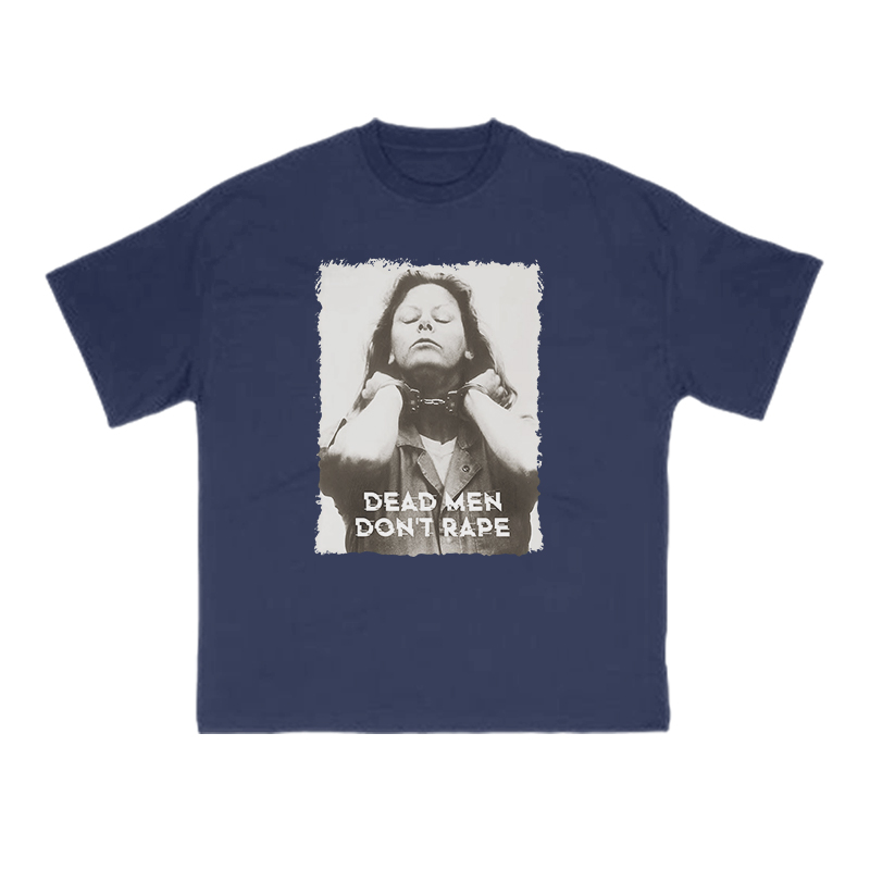 Dead Men Don't Rape Print T-shirt - Navy Blue - US16-18(2XL) - image 11
