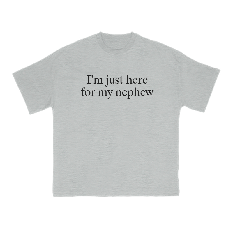 I’m Just Here For My Nephew Print T-shirt - Grey - US16-18(2XL) - image 3