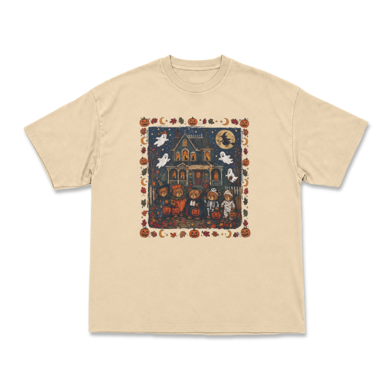 Halloween Haunted House Graphic T-Shirt - Apricot - US16-18(2XL) - image 10
