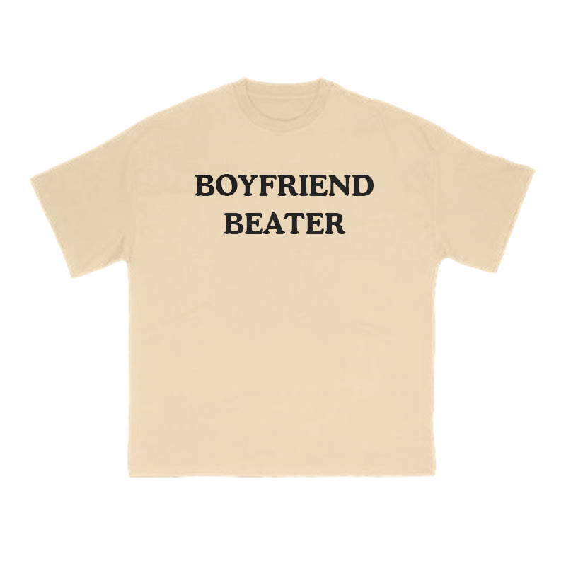 Boyfriend Beater Print T-shirt - Apricot - US16-18(2XL) - image 5