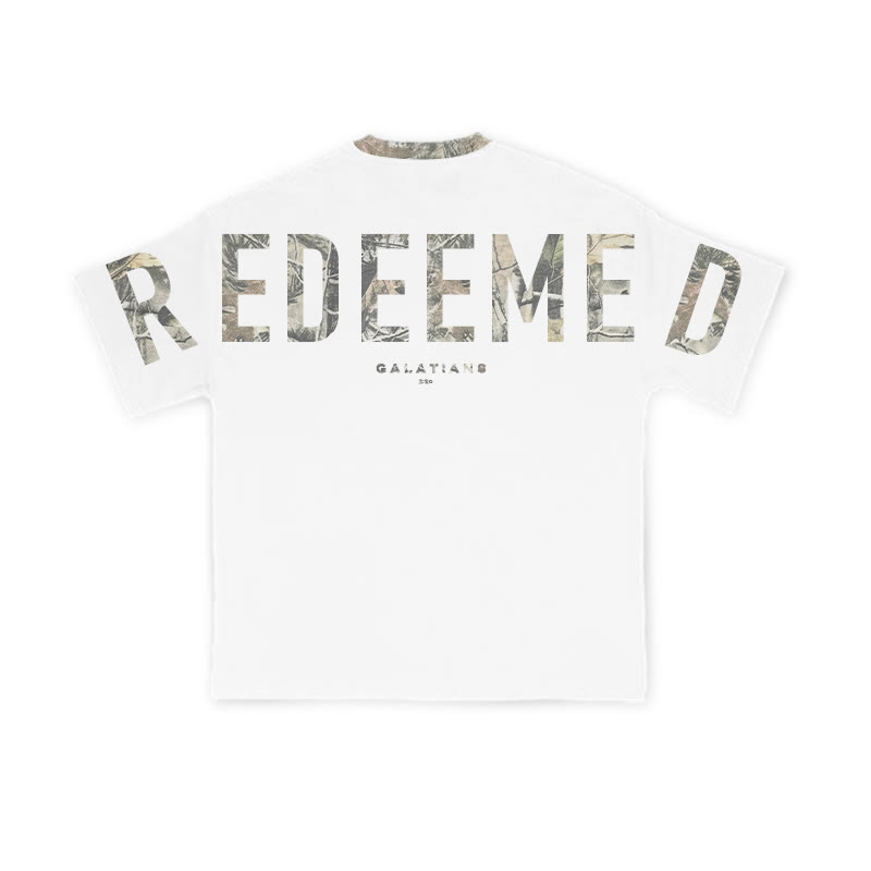 Redeemed Galatians 2:20 Dead Leaves Camouflage Print T-shirt - image 4