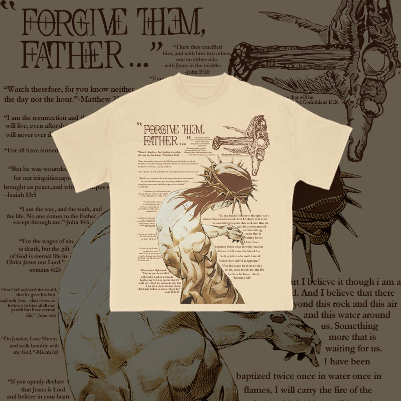 Unisex 100% Cotton Forgive Them,Father Bible Verses Print T-shirt - image 11