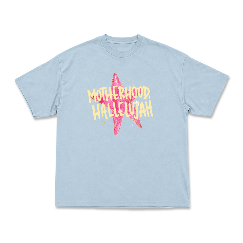 Vintage MOTHERHOOD HALLELUJAH Star Graphic Print T-Shirt - Light Blue - US16-18(2XL) - image 4