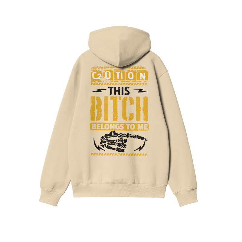 Unisex This B*tch Belongs Me Print Hoodie - Apricot - 2XL - image 4