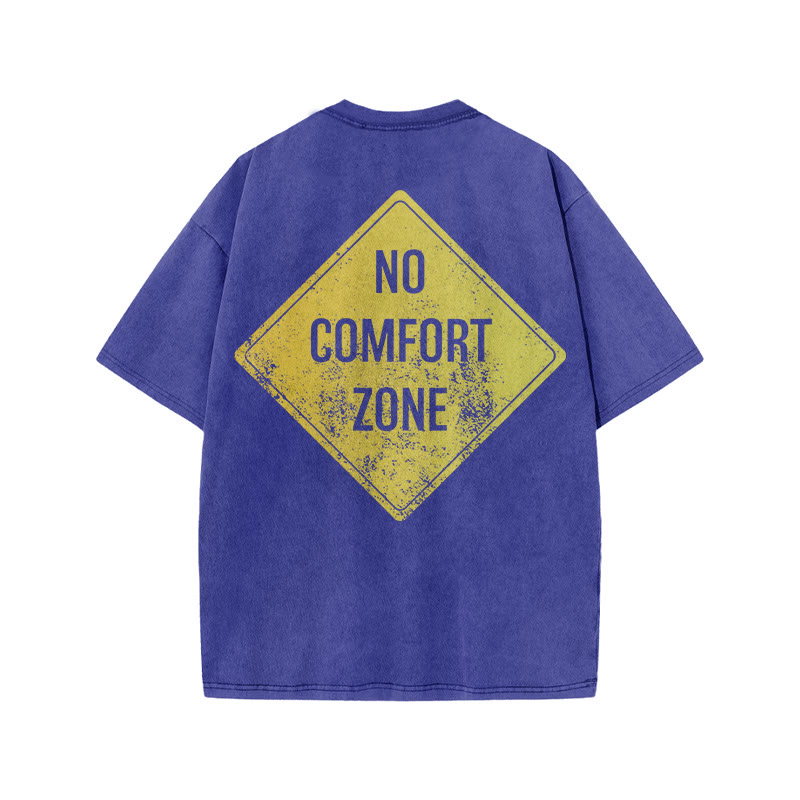 100% Cotton NO COMFORT ZONE Gym Print Acid Washed T-shirt - Blue - US20-22(3XL) - image 7