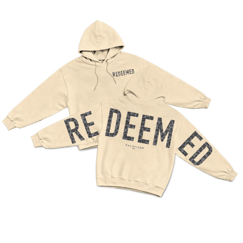 Leopard Design Redeemed Galatians 2:20 Print Hoodie - Apricot - US16-18(2XL) - image 4