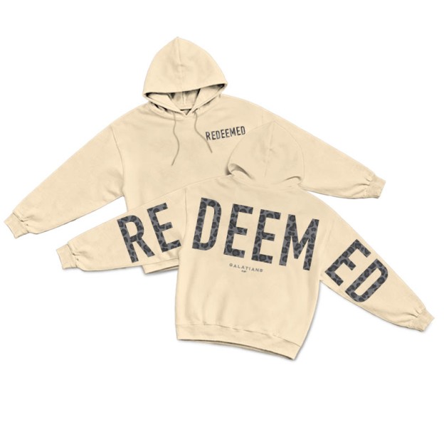 Leopard Design Redeemed Galatians 2:20 Print Hoodie - Apricot - US16-18(2XL) - image 4