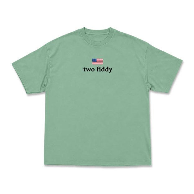 Two Fiddy American Flag Graphic T-Shirt - Light Green - US16-18(2XL) - image 9