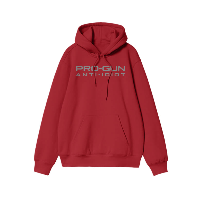 Pro-gun Anti-idiot Print Causal Hoodie - Red - US16-18(2XL) - image 7