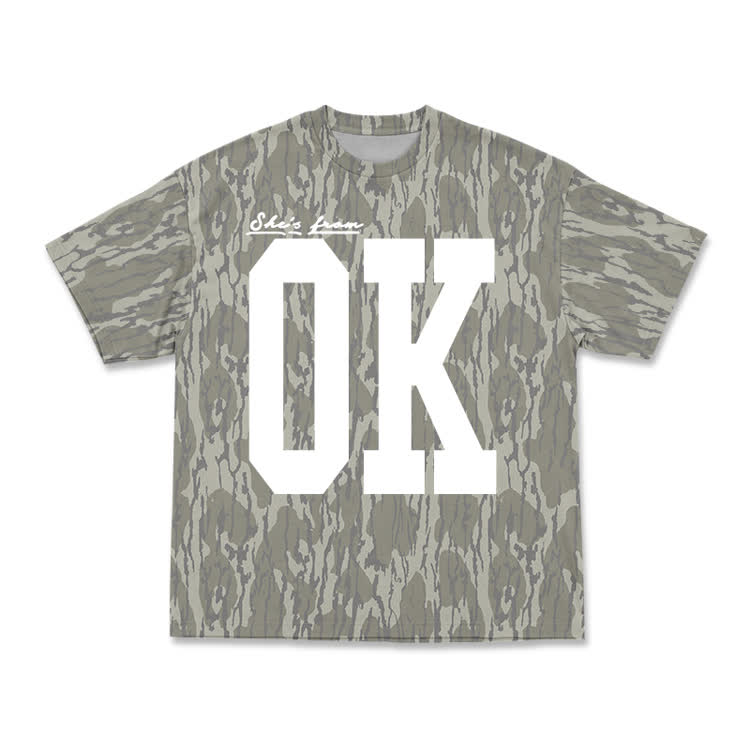 Vintage Forest Camo Graphic T-Shirt - OK - Khaki - 5XL - image 16