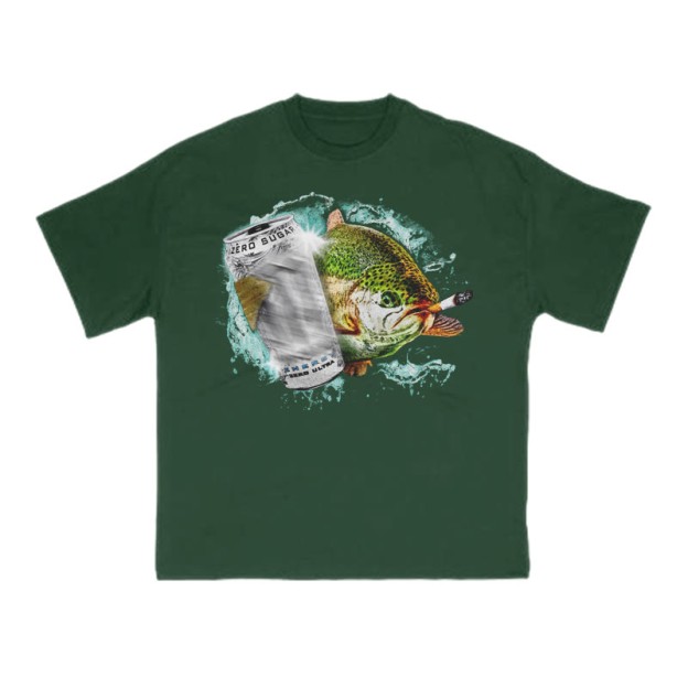 Dope Ass Fish Funny Print T-shirt - Green - US16-18(2XL) - image 7