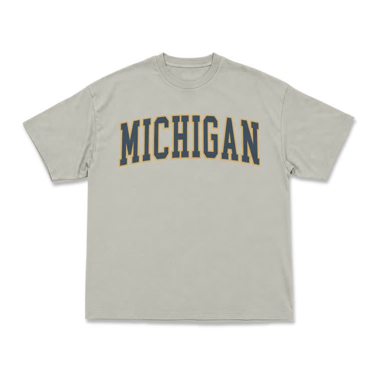 Classic Michigan Varsity Graphic T-Shirt - Warm Grey - US16-18(2XL) - image 11
